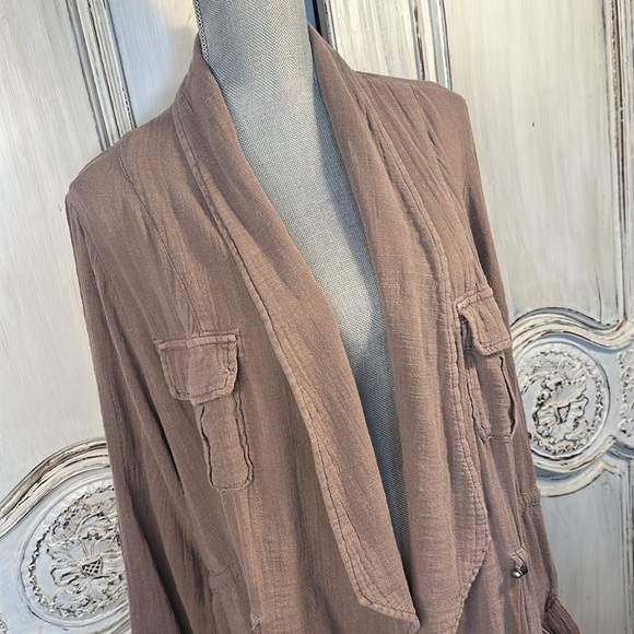 Torrid Cotton Blend Lightweight Spring Jacket Lagan Safari Beach Size 3 - Picture 2 of 10